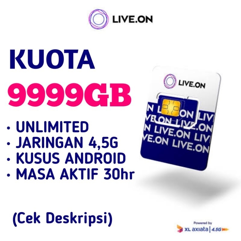 BIKIN KUOTA PERDANA LIVE ON 9999GB UNLIMITED MASA AKTIF 30hari