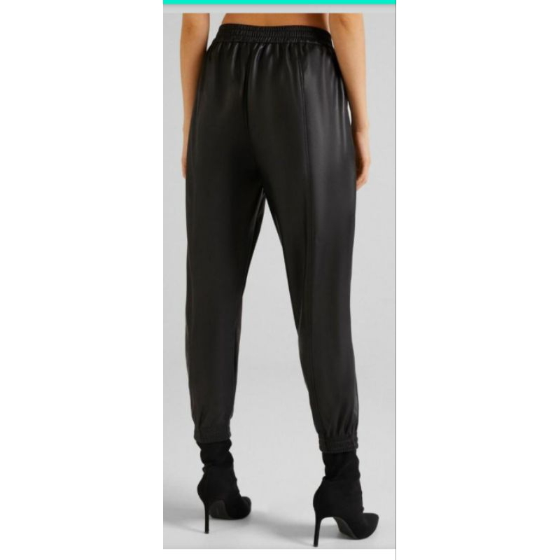 Celana Jogger B*ershka Faux LATHER Jogger Pants