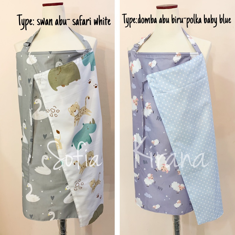 Apron Menyusui 2lapis motif bolak balik sofia kirana + ukuran 68x90cm + nursing apron + penutup stroller