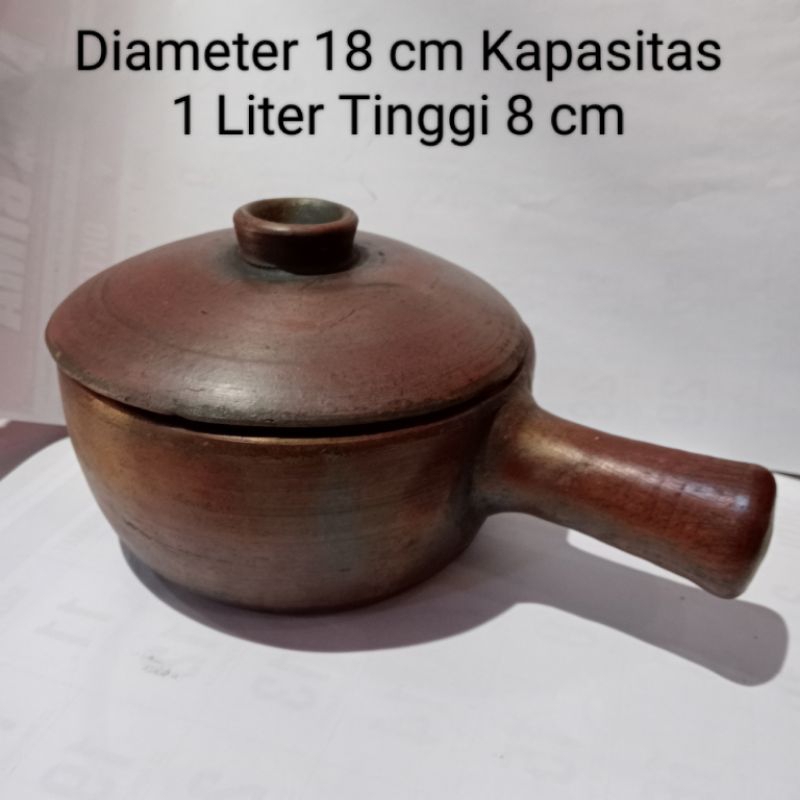 Panci gagang gerabah tanah liat / panci jamu rebus sayur / teflon kecil