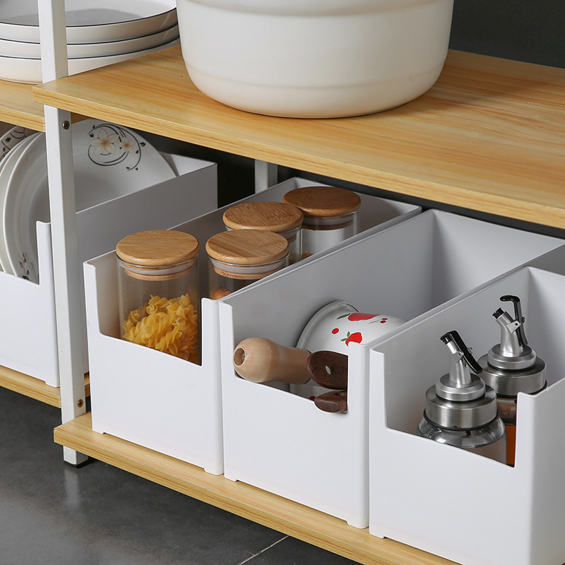 (CLASHOP)Kotak Penyimpanan Perlengkapan Dapur Kitchen Storage Box Divider Sekat Laci Lemari Tempat Panci Susun Rak