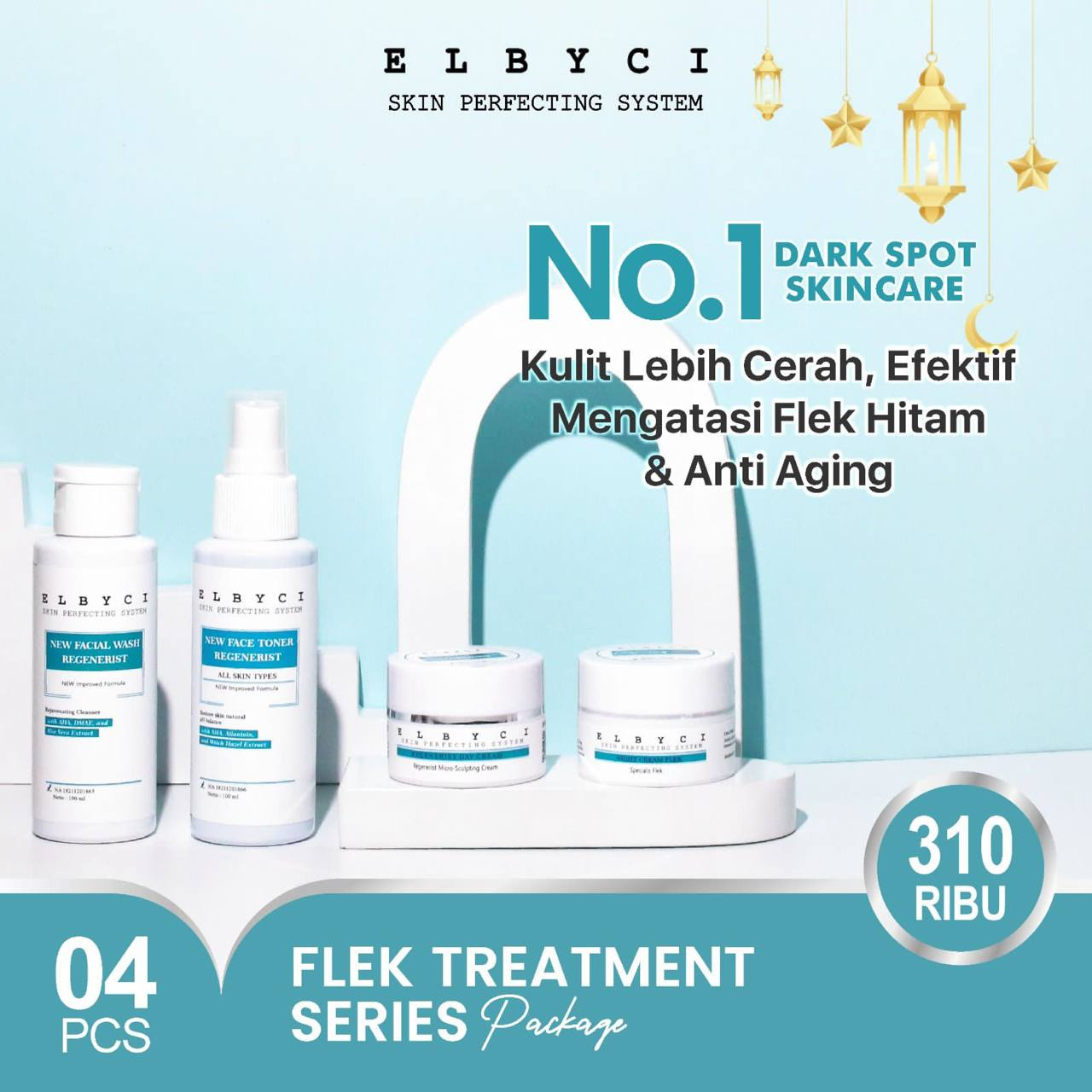 ELBYCI Paket Flek / Cream Perawatan Wajah Obat Penghilang Flek Hitam Bandel Aman BPOM