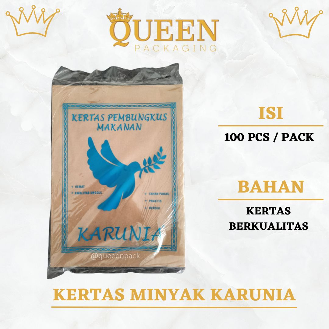 

KERTAS MINYAK KARUNIA | KERTAS PEMBUNGKUS NASI ISI 100 PCS | KERTAS NASI BUNGKUS KERTAS MINYAK BIRU KARUNIA |
