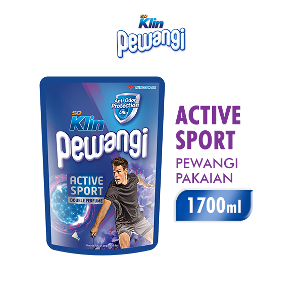 Soklin Pewangi Pakaian Active Sport Pouch 1,700 ml