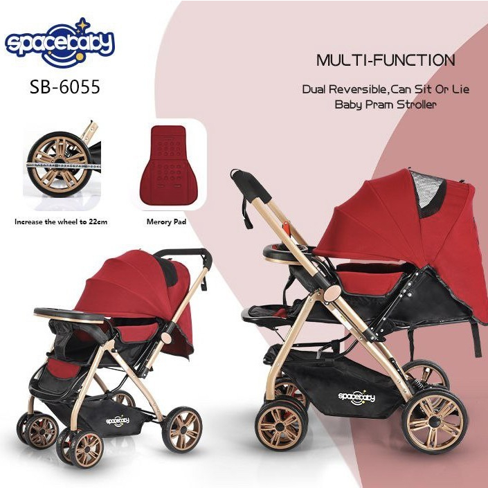 SPACE BABY STROLLER SB 207 / SB 214 / SB 320 / SB 204 / SB 6217/SB 6215 KURSI DORONGAN BAYI BARU LAHIR BISA 3 POSISI/SB 6055/SB 6202/SB 6212/SB 208/SB 207