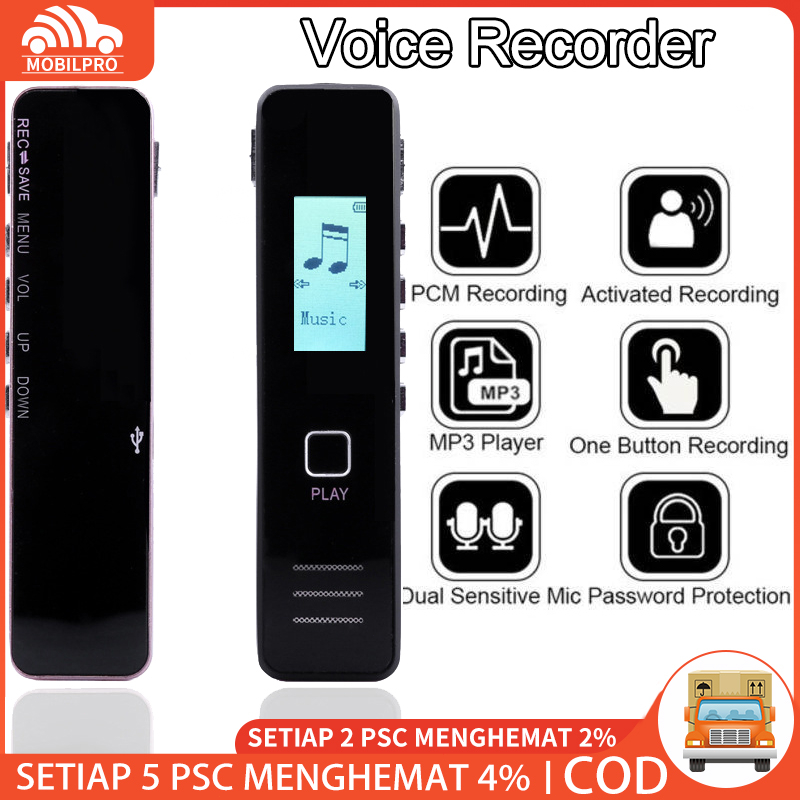 【Ready Stock】Voice Recorder Spy Recording Pen Recorder  Mp3 Player Perekam Suara Recorder Voice Kualitas Suara HD   Alat Perekam Suara Perekaman Otomatis