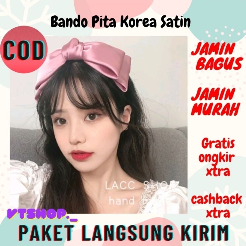V855 - Bando Pita Korea Wanita Dewasa Pita Besar / Bandana Model Pita Kupu-Kupu /Headband Accessorie