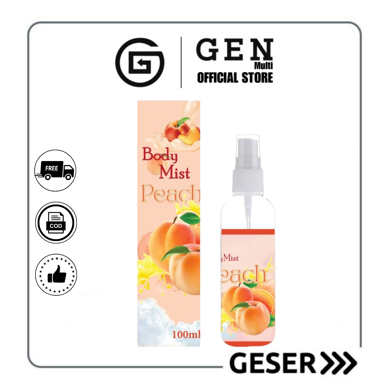 GEN - Parfum Body Mist Sweet Peach 100ml Premium / Parfum Sweet Peach 100ml / Parfum Wanita Wangi Tahan Lama