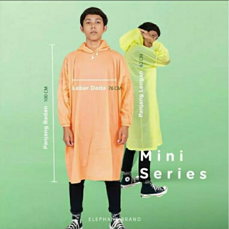 Jas Hujan ponco lengan mini elephant brand