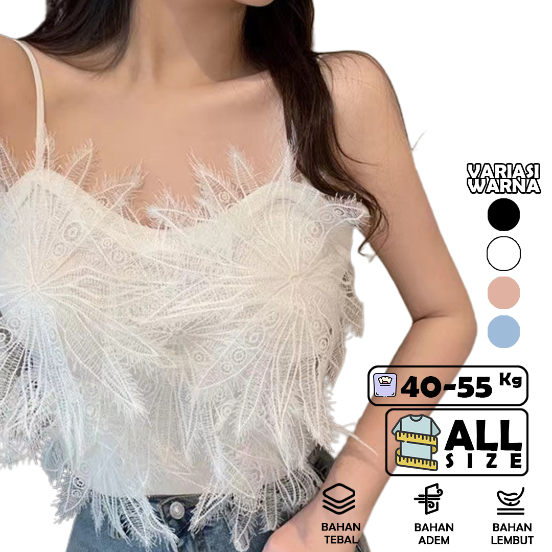 Atasan Wanita Korean Style Lengan Tali YS6129 CropTop - YOYOSOO