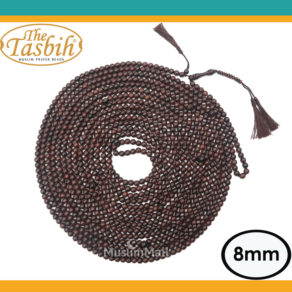 Tasbih Kayu Asem Jawa 1000 Beads 8mm Dengan 2 Jumbai Hitam Berkualitas - TheTasbih