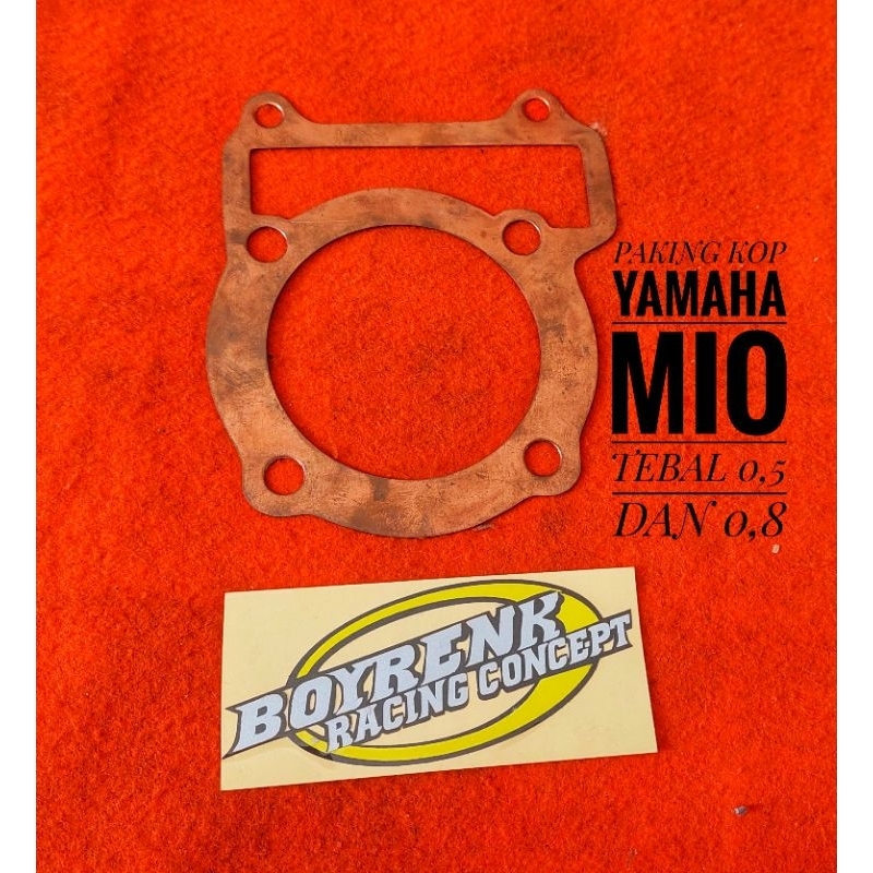 PAKING PERPAK/PAK CYLINDER HEAD/KOP YAMAHA MIO SPORTY 5LW TEBAL 0,5MM DAN 0,8MM-BOYRENK RACING