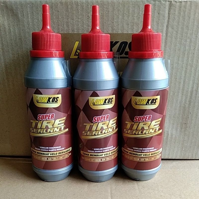 LOWKOS - 3 BOTOL SUPER TIRE SEALANT CAIRAN BAN TUBLES 350 ML