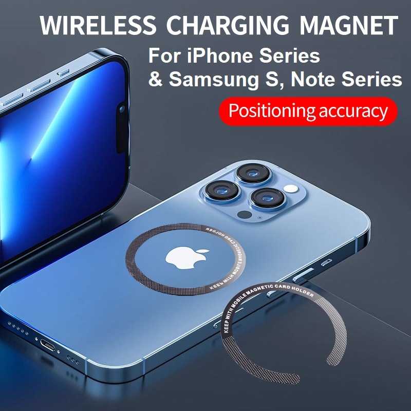 MagSafe HaloLock Ring Magnetic Universal For Case TPU PC Samsung iPhone Wireless Charging Sticker Cincin Charger Handphone