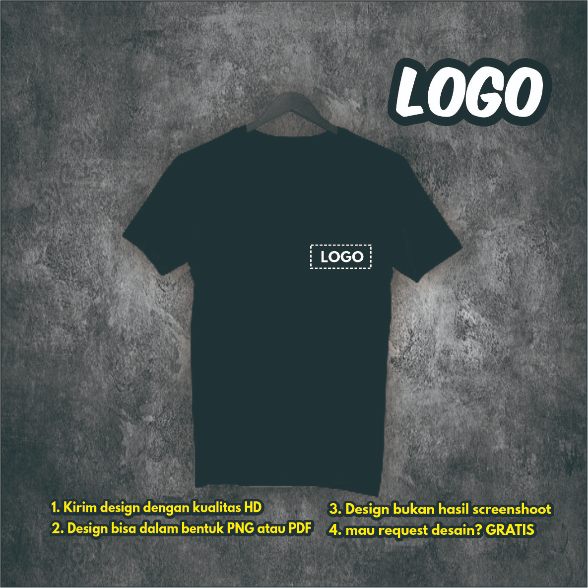 Kaos sablon custom desain Branding