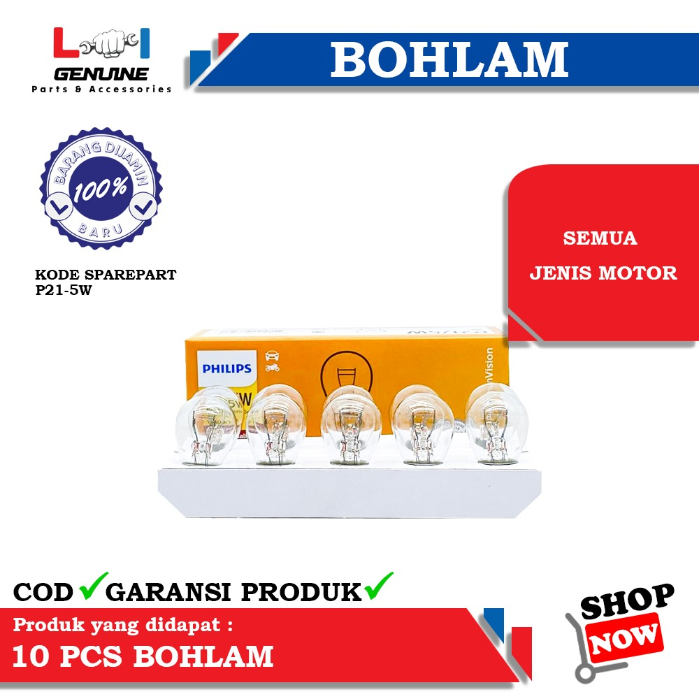 -LOI- LAMPU BOHLAM STOP PHILIPS P21-5W BAY15d LAMPU STOP MUNDUR KAKI 2