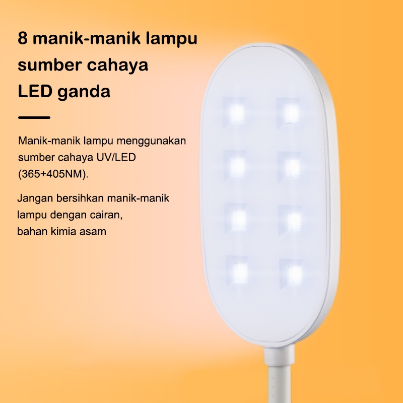 12W UV 8 LED Nail Lamp Extension Apres Aksesoris Kuku Alat Pengering Kutek Standing UV Lamp Pengering Kutek Gel