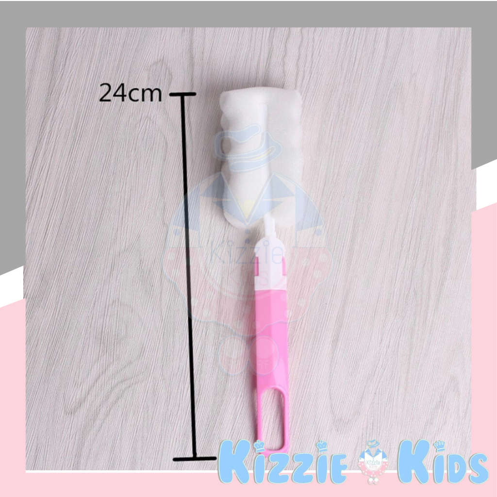 Kizzie Sponge Brush / Sikat Botol Gelas Busa / Cleaner Glass / Sikat Botol Susu Murah
