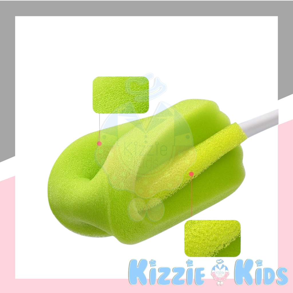 Kizzie Sponge Brush / Sikat Botol Gelas Busa / Cleaner Glass / Sikat Botol Susu Murah