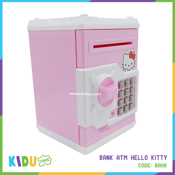 Mainan Money Safe Deposit Box ATM Kitty Celengan Tabungan Pink Kidu Toys