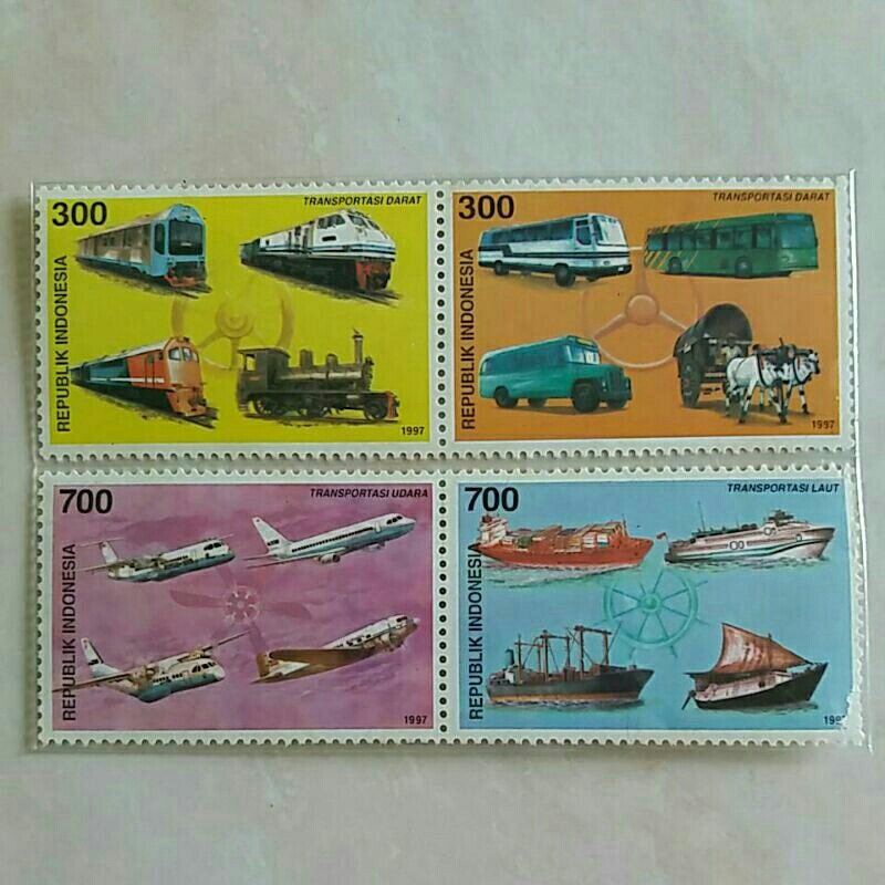 

(AB) Perangko Indonesia 1997 Transportasi Set Lengkap 4pcs Mint