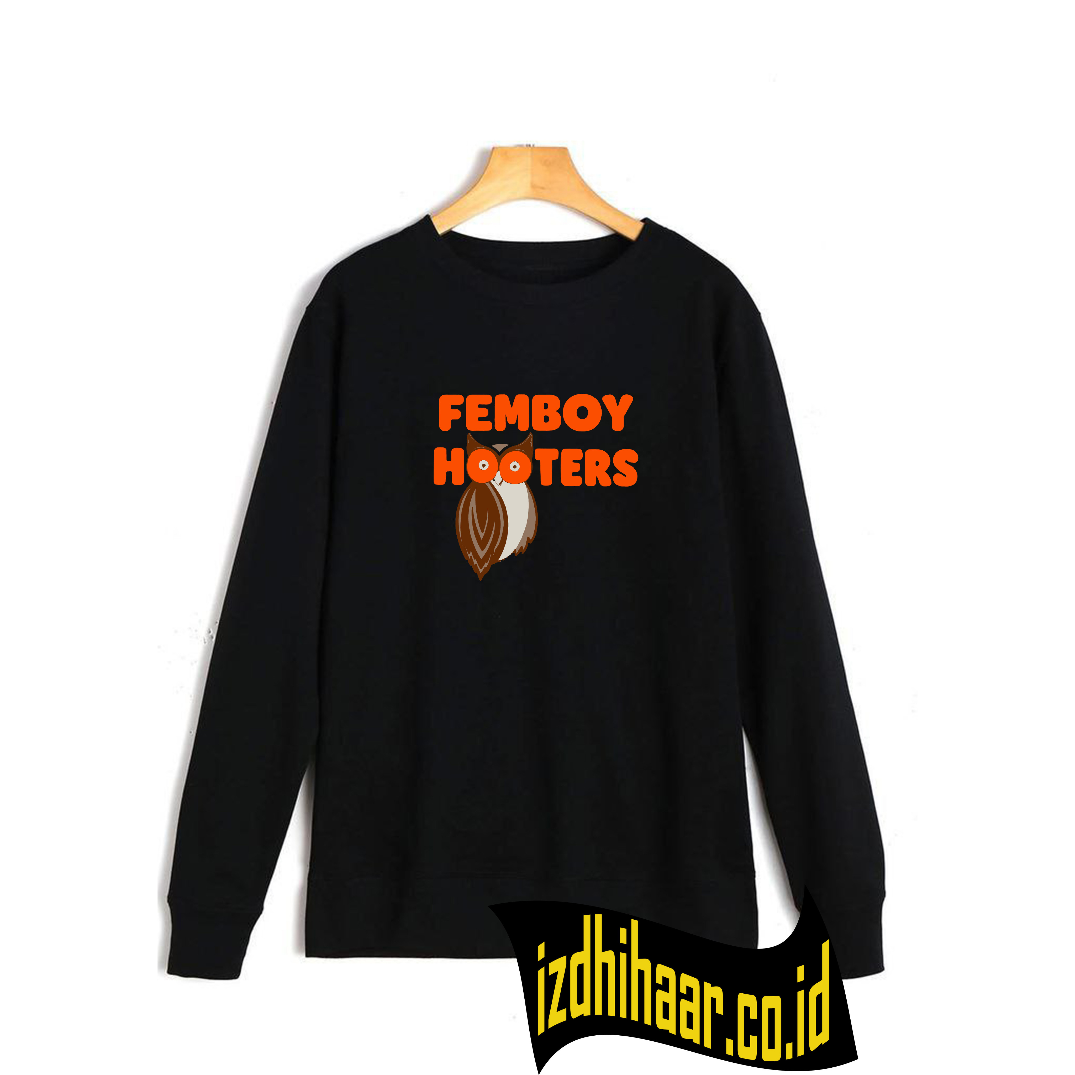 SWEATER CREWNECK PRIA WANITA OVERSIZE SWEATSHIRT BLACK MOTIF SIMPLE PREMIUM QUALTY