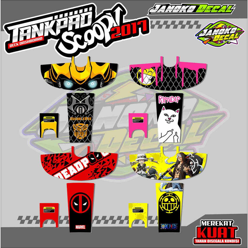 STRIPING STICKER VARIASI SCOOPY PELINDUNG DASHBOARD TANKPAD STICKER SCOOPY 2017 - 2018