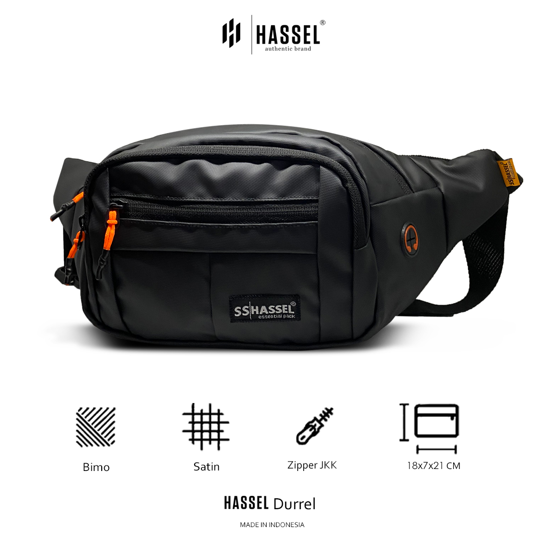 Tas Selempang Pria Hassel Durrel - Tas anti air / Tas Water Resistance / Tas Waist Bag Pria / Tas Selempang Wanita / Tas Slempang Pria atau Wanita / Tas Original / Tas Slempang Pria