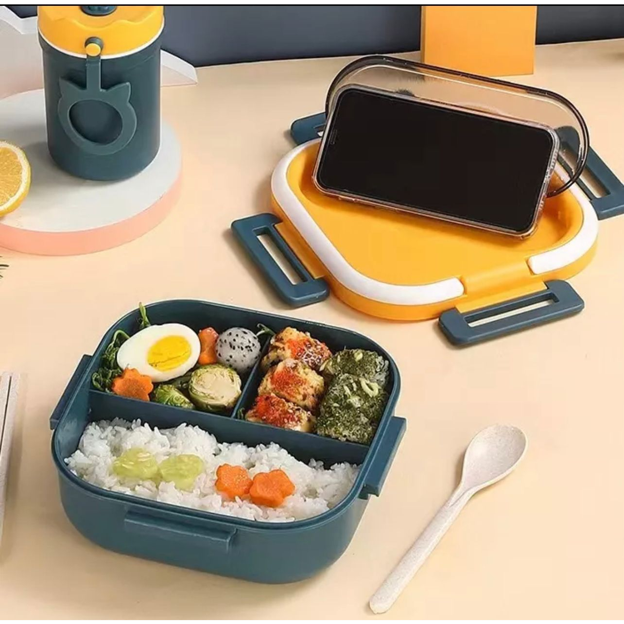 Kotak Makan 1300ml lunch box Tempat Makan Tiga Sekat kotak makan anti tumpah