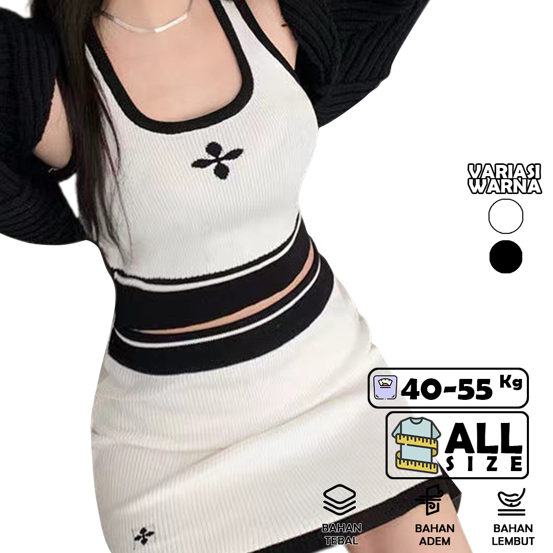 Tanktop Allsize 2In1 Set Rok Mini Bahan Premium Style Korean - YOYOSOO