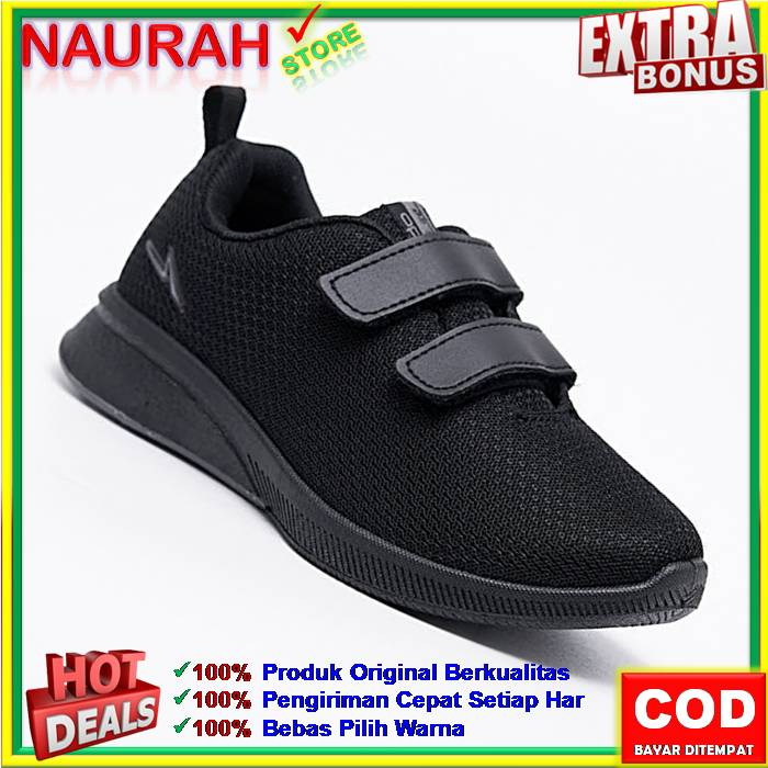 Sepatu Sekolah Hitam Putih Ando BSC Original Sneakers Unisex Pria Wanita Remaja Junior Dewasa Sporty Casual Trendy Sepatu Sekolah Kuliah Kerja Jogging