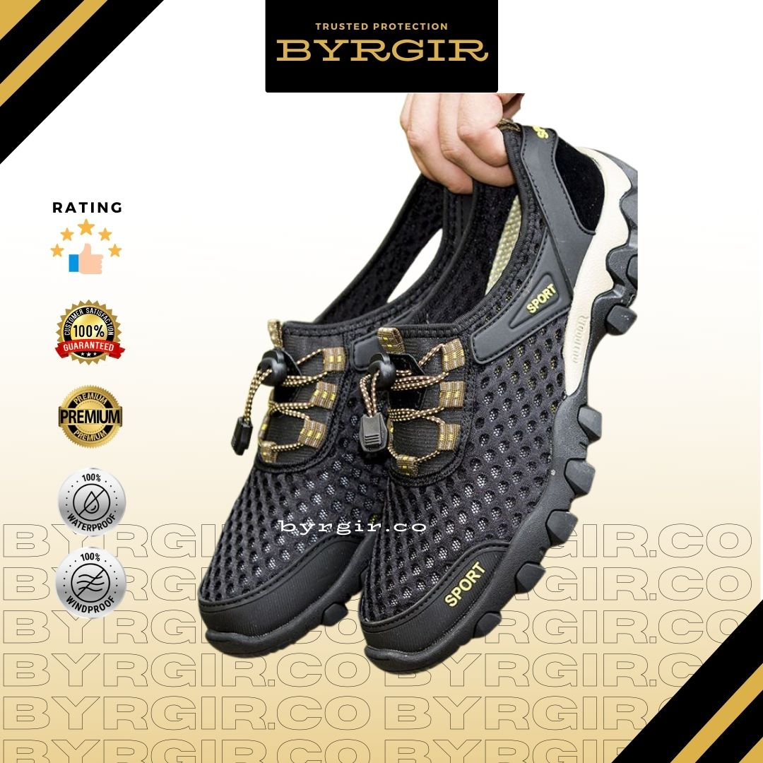 BYRGIR Sepatu Tracking Sport Pria Sneakers Gunung Hiking Quick Dry Outdoor Import Sporturedo Stonger Terbaru Shoe Olahraga Laki Laki Original Korean