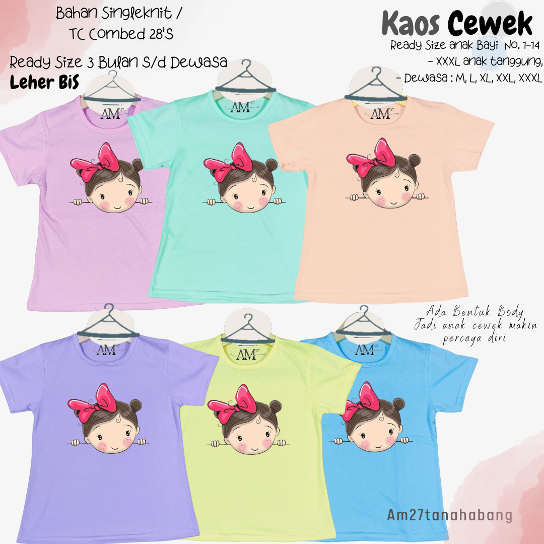 Baju Anak Cewek 3 bulan-10 tahun WaWaHead- Kaos003