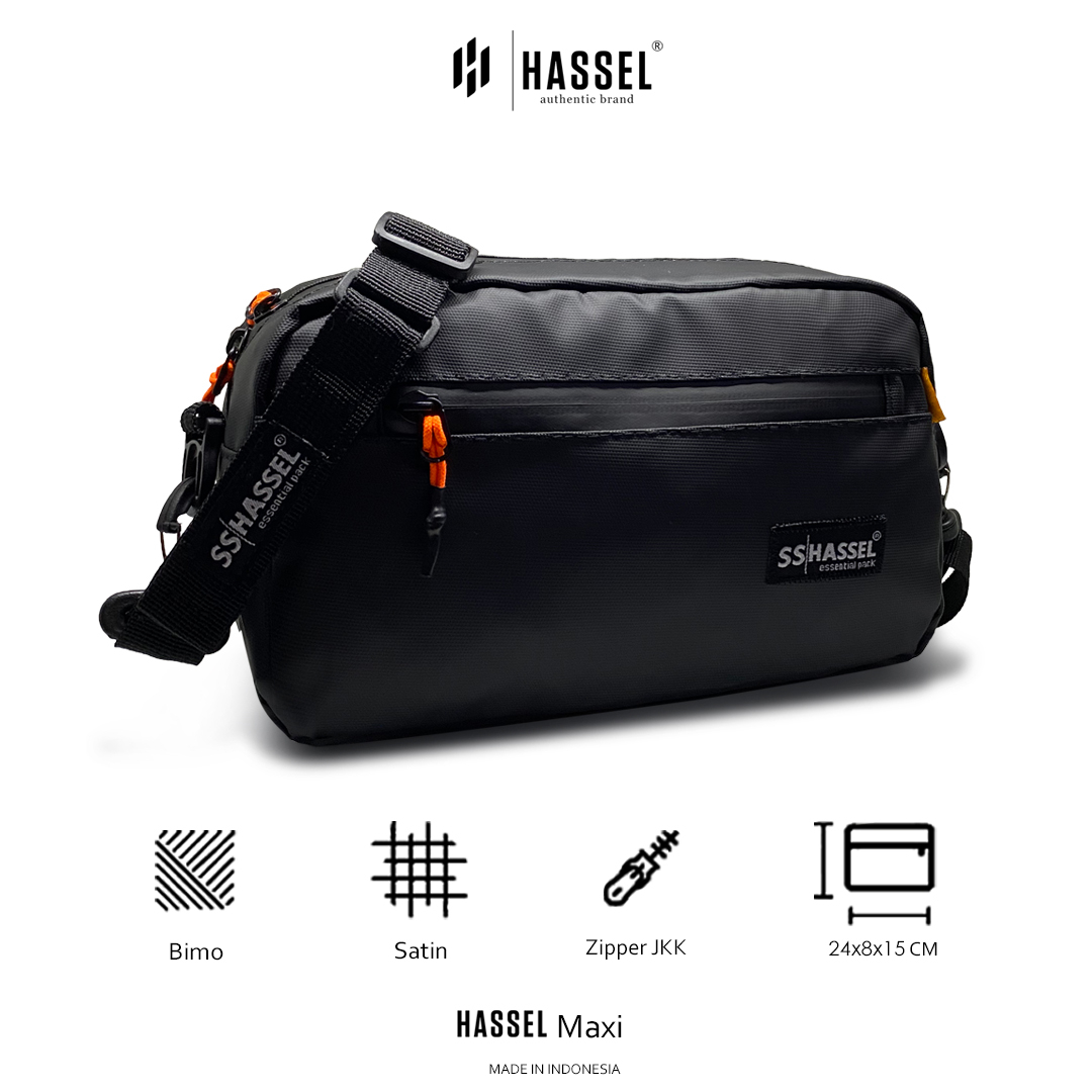 Tas Selempang Pria Hassel Maxi - Tas anti air / Tas Water Resistance / Tas Waist Bag Pria / Tas Selempang Wanita / Tas Slempang Pria atau Wanita / Tas Original / Tas Slempang Pria