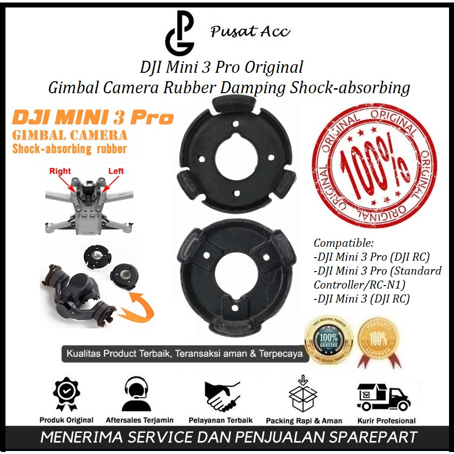 DJI Mini 3 Pro Gimbal Camera Rubber Damping Shock-absorbing Original for DJI Mini 3 Pro Karet Gimbal