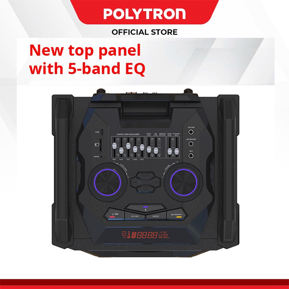 Speaker Portable Bluetooth Polytron PTS 12KF25 FREE 2 MIC WIRELESS