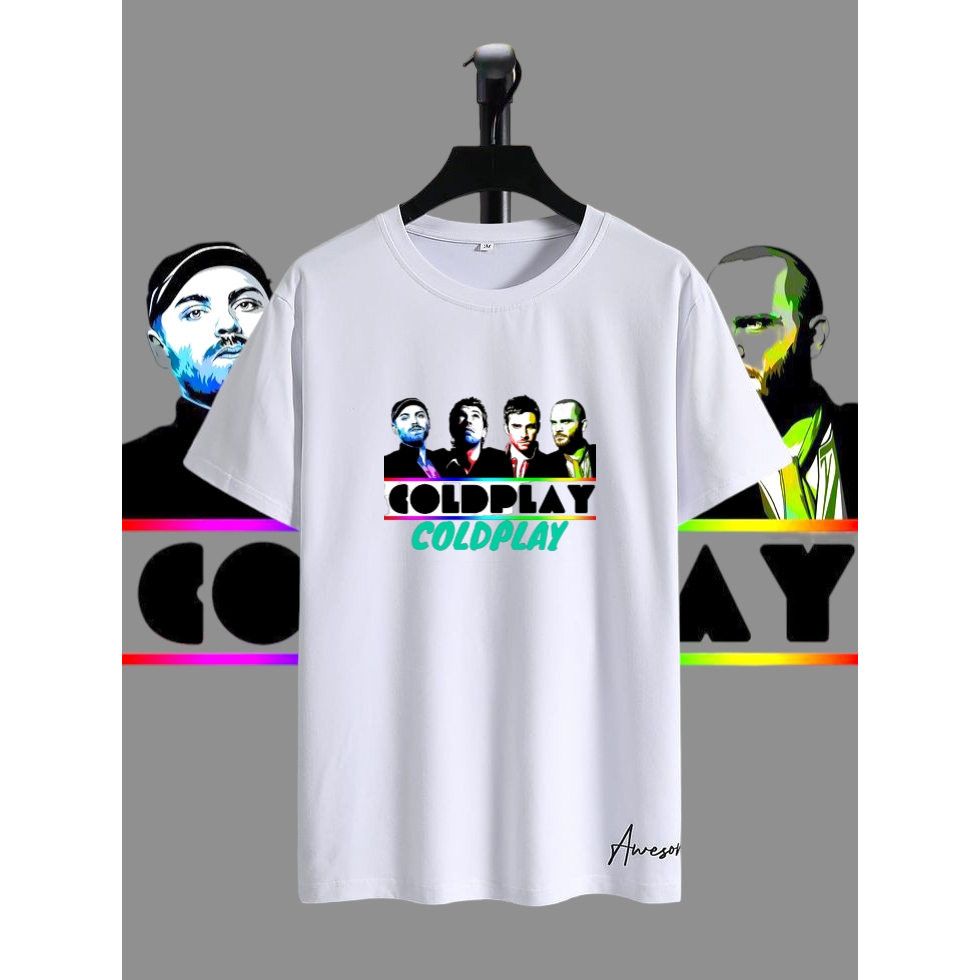 (GROSIR) Kaos ColdPlay Polos Lengan Pendek Unisex / ColdPlay World Tour  / Baju ColdPlay / Kaos Band
