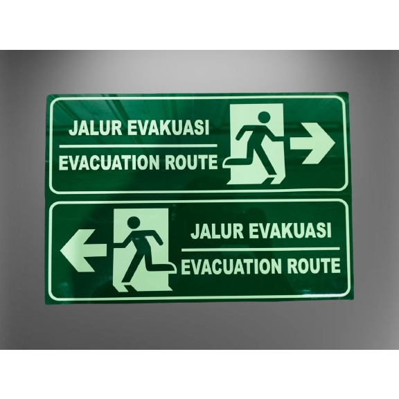 Sign Jalur Evakuasi Glow In The Dark