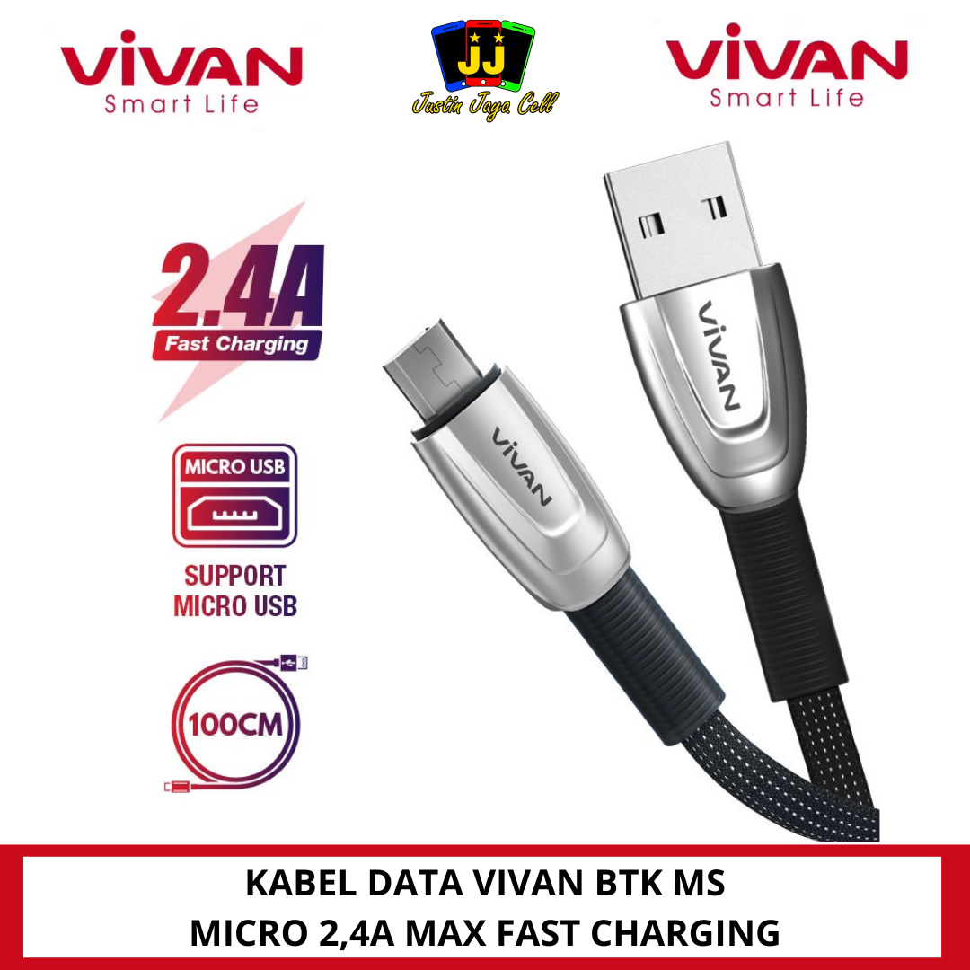 KABEL DATA MICRO VIVAN BTK MS 2,4A FAST CHARGING 100 CM