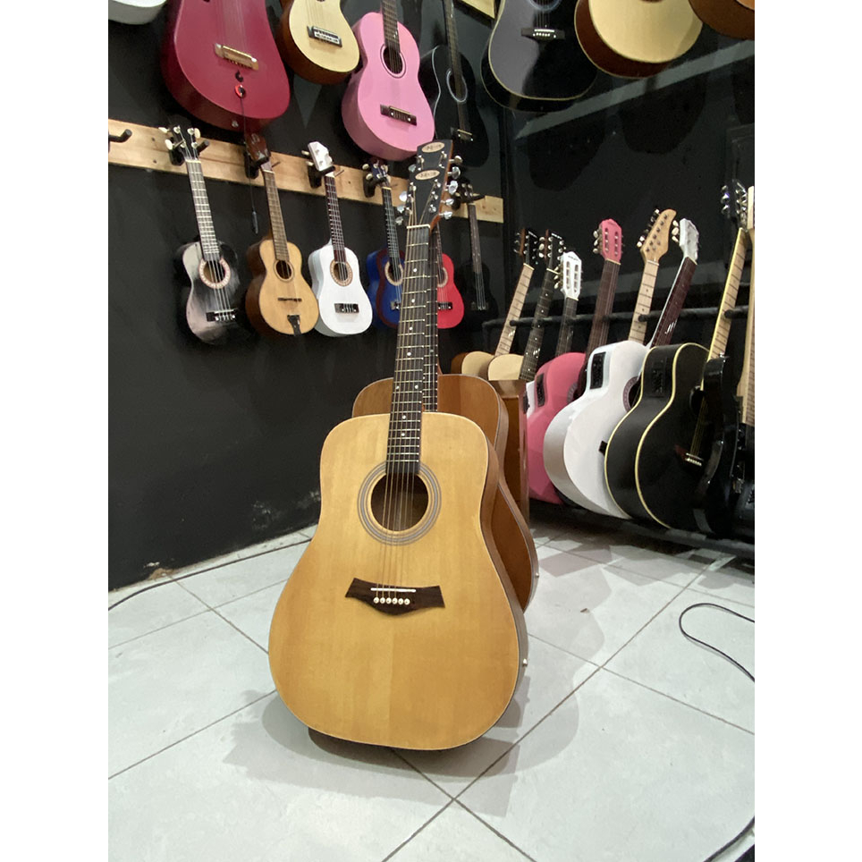 Gitar Akustik Elektrik EQ LC merk KOWE Original Packing Kayu dan Bergaransi