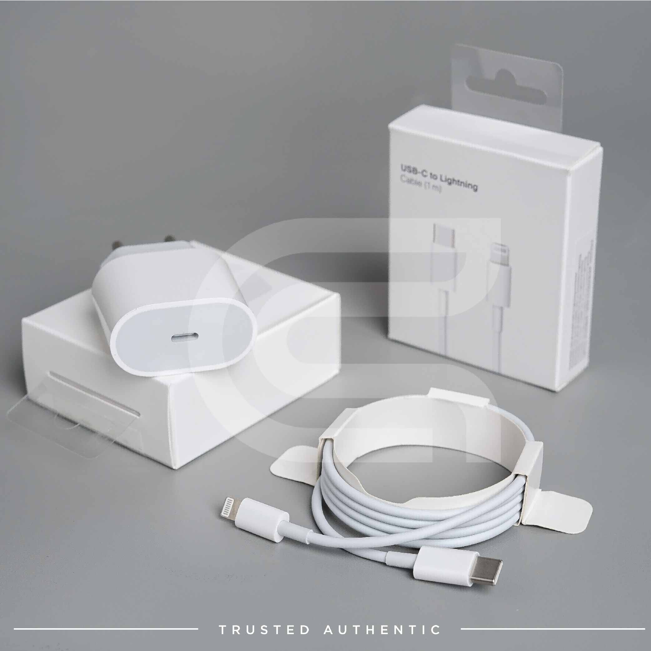 Charger Fast Charging - USB C To Lightning 1 Meter &amp; USB-C Power Adapter 20 Watt