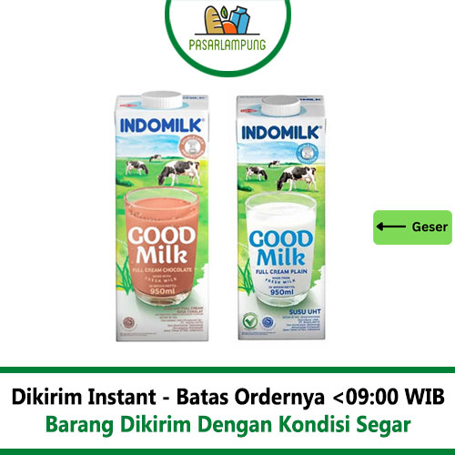 Susu UHT Indomilk Full Cream Plain/Coklat Pasar Lampung