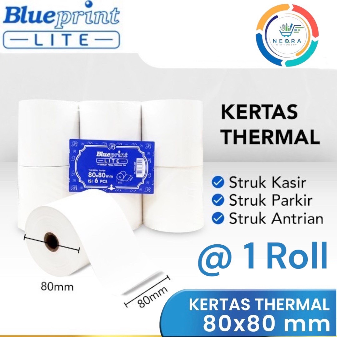 

Blueprint Kertas Thermal/ Struk/ Kertas Kasir 80x80mm | @1Roll
