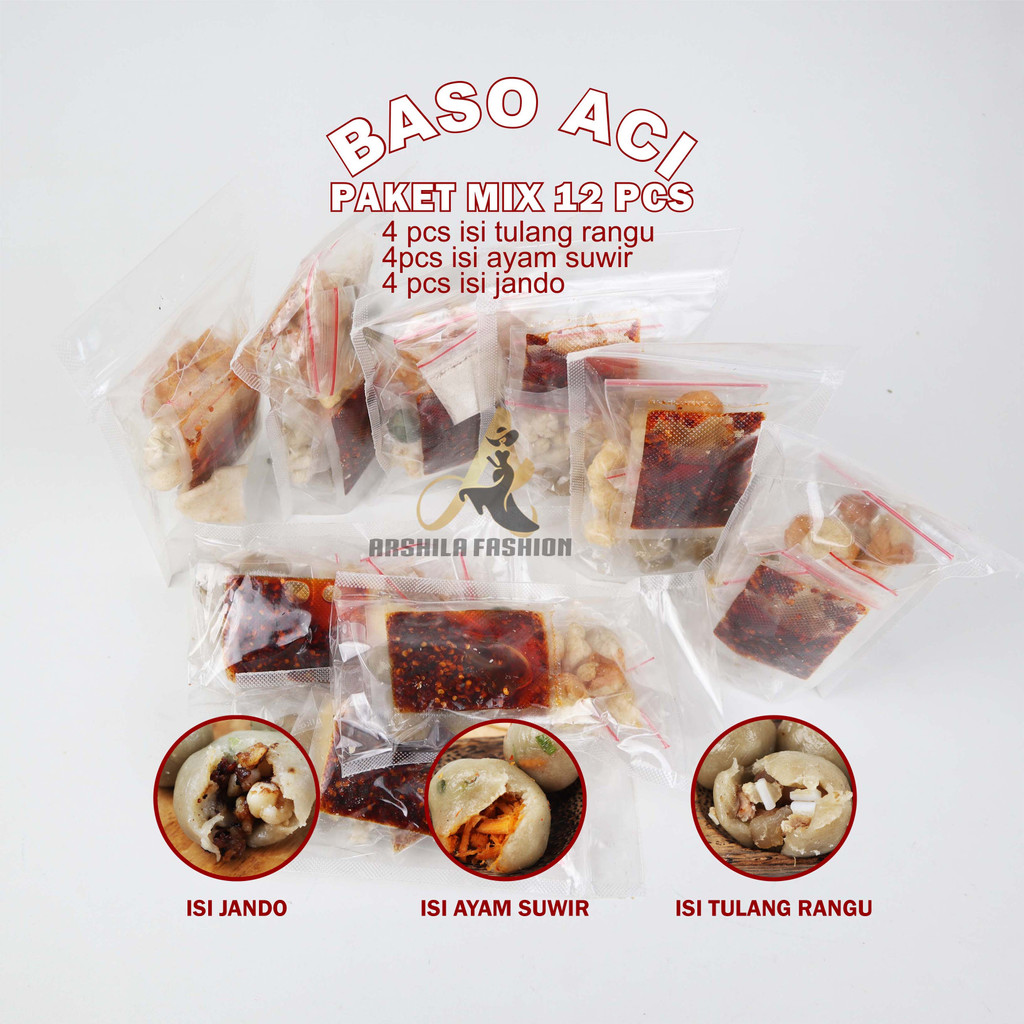 BASO ACI PAKET MIX 3 RASA ISI JANDO Tulang Rangu Ayam SUWIR Paket HEMAT ISI 12 PCS