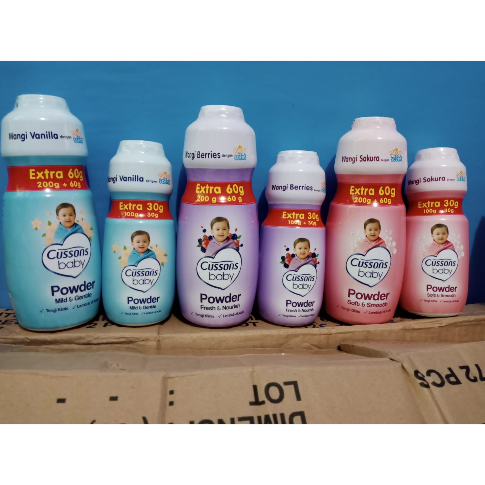 QEILA - Cussons Baby Powder / Bedak Bayi Cusson | Ukuran 100 gr + 30gr &amp; 200gr + 60gr