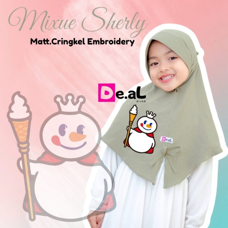 JILBAB ANAK MIXUE/JILBAB ANAK PET TALI/JILBAB ANAK CRINKLE ORI De'al HIJAB