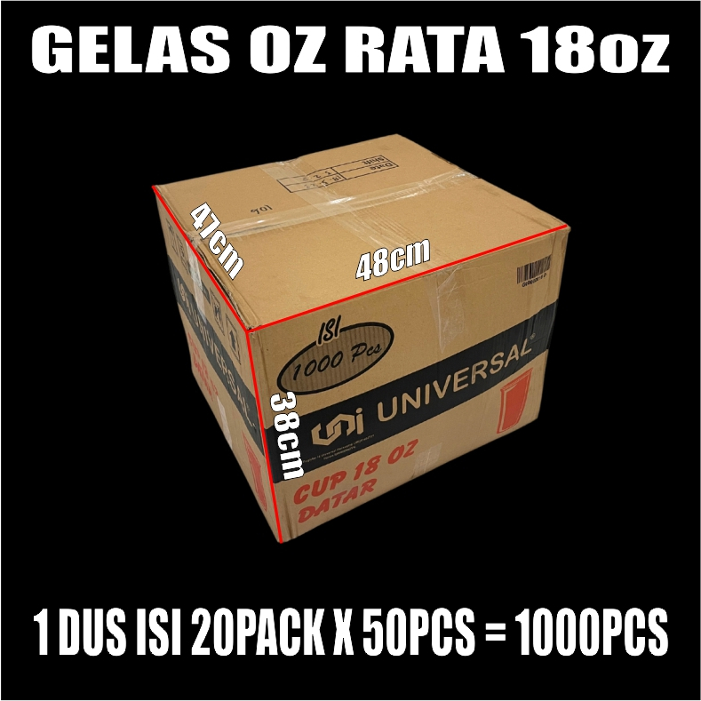 Gelas oz Rata 18oz Cup Plastik Datar Per Pack Murah