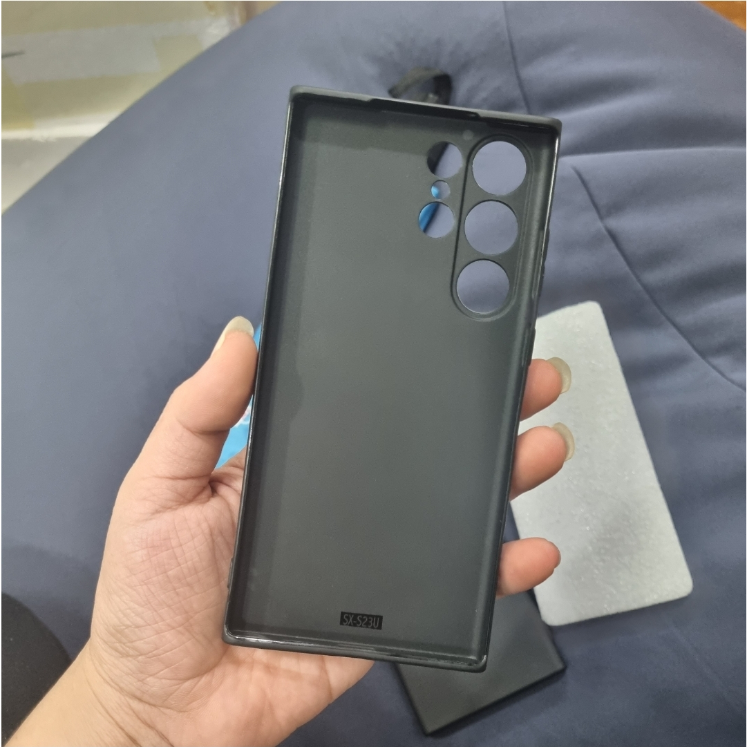 Softcase 1.0MM ULTRA THIN Black + PC Samsung S23 ULTRA S23 S23+ Case Anti Glare Doff A-Minyak Tipis Hitam gelap Dof Simple Soft Casing Glosy Plastik TPU Silicone Sofcase Pelindung Lensa Original ORI Plastic Silikon Karet Galaxy 5G ULTRA Plus 1 Mili mm