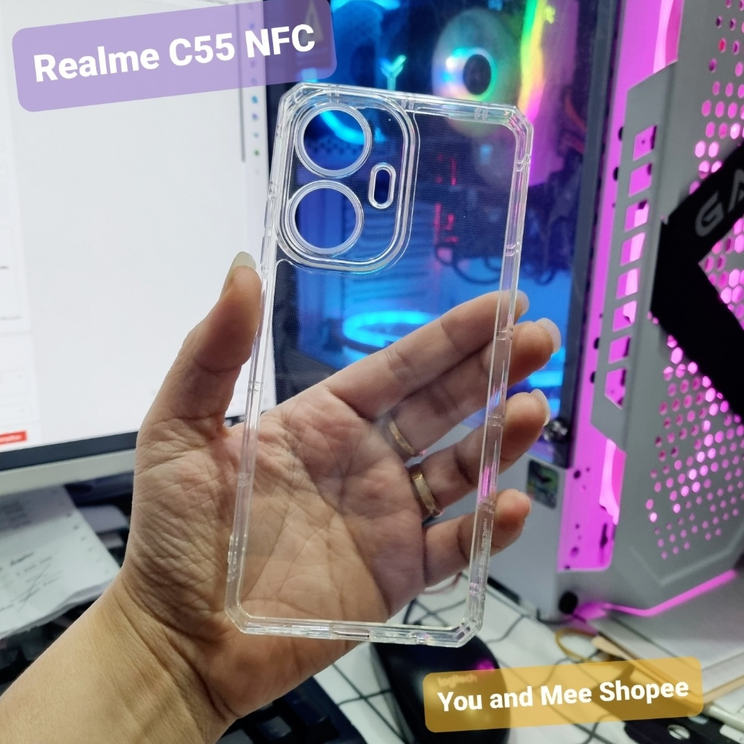 TERBARU TPU TEBAL Case KOTAK REALME C55 NFC Softcase Bening Crack/Soft Casing AirBag Anti Fall Protecth Camera/Silikon-Silicon-Silicone Glossy Transparent-Transparan Bumper KINGKONG HD SQUARE EDGE CLEAR Galaxy Original ORI Murah 5G 4G C 55 Bagus Murah