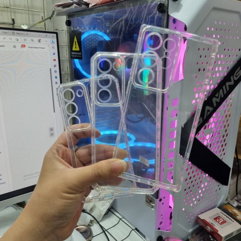 BARU TPU TEBAL Case KOTAK Samsung S23 ULTRA S23+ S23 S21FE Softcase Bening Crack/Soft Casing AirBag Anti Fall Protecth Camera/Silikon-Silicon-Silicone Glossy Transparent-Transparan Bumper KINGKONG HD SQUARE EDGE CLEAR Galaxy Original ORI Murah 5G PLUS FE